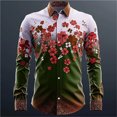 thumbnail image 2 of CONZONE St. Patrick's Day Mens Buttons Down Shirts Long Sleeve Shirts for Men Trendy Green Clover Graphic Lapel Soft Lightweight Tops, 2 of 4