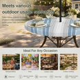 thumbnail image 6 of Round Outdoor Tablecloth with Umbrella Hole and Zipper, Blue Gray Stripes Tablecloth with Elastic Waterproof, Contemporary Minimalist Abstract Lines Patio Table Covers for 31" - 35" Pool Tables, 6 of 9