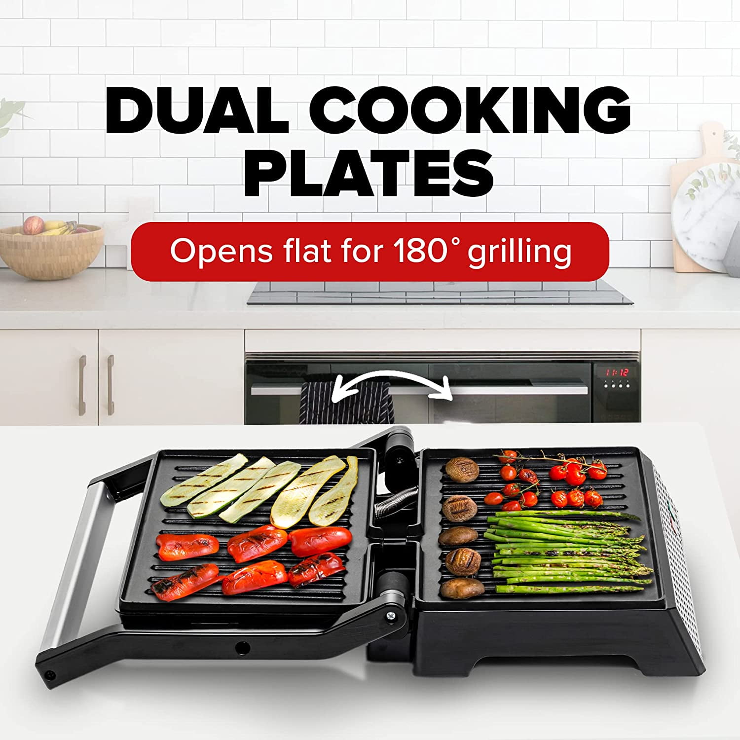 OVENTE Electric Indoor Panini Press Grill and Sandwich Maker with Non ...