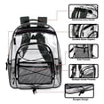 thumbnail image 5 of Mochila transparente resistente, mochila de PVC transparente con correas ajustables para el trabajo, controles de seguridad y eventos deportivos, 5 of 5