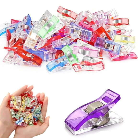 Sewing Clips 40pcs, Quilting Clips Replace Pins for Fabric & Quilting, Art Quilting, Bookbinding, DIY Craft Projects, Mixed Colors Sewing Assistant