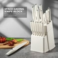 thumbnail image 5 of Vesteel Knife Block Set for Kitchen, 15-Piece High Carbon Stainless Steel Knives Set with Ergonomic Handle, Ultra-sharp & Rust Resistant, White, 5 of 9