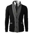 thumbnail image 2 of H2H Mens Casual Slim Fit Jacket Cardigans Long Sleeve Thermal BLACK US M/ASIA L (JLSK03), 2 of 5