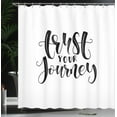 thumbnail image 3 of Ambesonne Words Shower Curtain, Trust Your Journey Saying, 69"Wx84"L, Charcoal Grey and White, 3 of 4