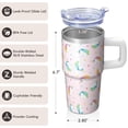 thumbnail image 3 of 20OZ Unicorn Tumbler with Handle and Leak Resistant Straw Double Wall Stainless Steel Insulated Coffee Mug Travel Cup Ideal Gifts for Women Mom Friends on Birthday Christmas Thanksgiving, 3 of 6