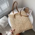 thumbnail image 4 of Bolso de hombro grande tejido a mano para mujer, bolso de paja, bolso de playa de verano, 4 of 6