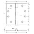 thumbnail image 2 of Deltana DSB4510BM 4.5" X 4.5" Solid Brass Square Corner Plain Bearing Mortise Hinge -, 2 of 2