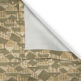 thumbnail image 6 of Ambesonne Retro Valance & Curtain, Village Town Houses Roofs, 55"x24", Reseda Green Sand Brown, 6 of 7