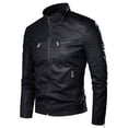 thumbnail image 2 of Youkk Stand Out In Style With Cool Men S Motorcycle Jacket Cool Style Faux Leather Motorcycle Jacket black XXL, 2 of 6