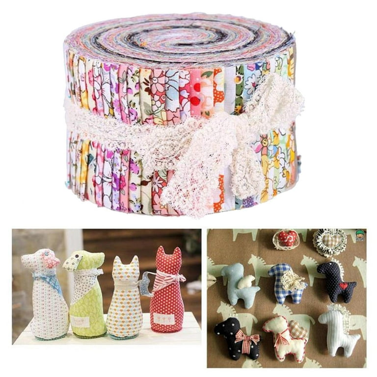 Nodsaw 40pcs 2.5 inch Jelly Roll Fabric Strips for Quilting, Precut Floral  Print Cotton Fabrics Jelly Rolls Quilting Strip Bundle for Blanket, Rug