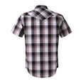 thumbnail image 2 of Coevals Club Men's Western Plaid Pearl Snap Buttons Two Pockets Casual Short Sleeve Shirts (White Red #18 XL), 2 of 4