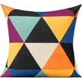 thumbnail image 3 of Automne 4-Pack Triangle Géométrique Coloré Coussin d'Extérieur Couvre Coussin 18x18 Jaune Bleu Noir Pourpre Rouge, 3 of 7