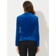 thumbnail image 3 of Chaqueta de terciopelo de oficina frontal con botón de solapa con muesca vintage para mujer Azul Real M, 3 of 4