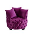 thumbnail image 4 of S-HOME Upholstered Tufted Leisure Chair In Fabric Modern Accent Chair For Stylish Living Room Decor，Violet, 4 of 5