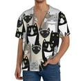 thumbnail image 3 of Fotbe Colors Cats print Short Sleeve Button Down Shirts for Men Casual Summer Beach Wrinkle Free Shirt-4X-Large, 3 of 7