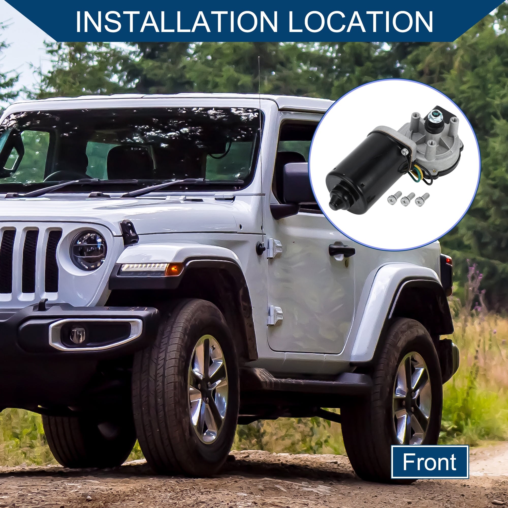 Unique Bargains Windshield Wiper Motor for Jeep Wrangler 2007-2017 and JK 2018 / Front