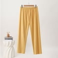 thumbnail image 3 of Oalirro Women's Pajama Pants Fashionable Solid Color Fleece Casual Comfy Wide Leg Home Wear Elastic Waist Pajamas Pants, 3 of 3