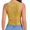 thumbnail image 4 of Kureaily Stylish Women's Tank Tops For Parties And Nightclubs Rhinestone Sleeveless Crop Top For A Seductive Women's Basic Tank Tops, 4 of 5