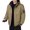 Brown, variant on Men's Hooded Padded Jacket, Wind Resistant Water Repellent Thermal Insulated Outdoor Coat, Full Length Zipper with Snap Button Closure, Adjustable Hook and Loop Cuffs, Drawstring Hood and Hem