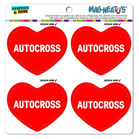 I Love Heart - Sports Hobbies - Autocross - MAG-NEATO'S(TM) Vinyl Magnet Set
