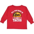 thumbnail image 3 of Inktastic Valentine's Day All You Need is Love and Tacos Boys or Girls Long Sleeve Toddler T-Shirt, 3 of 5