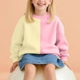 thumbnail image 5 of dazeni Girls Oversized Sweatshirts Lightweight Fleece Lined Patchwork Sweatshirts Fashion Color Block Crewneck Sweatshirt Loose Casual Pullover Pink 11 Years, 5 of 6