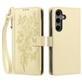 thumbnail image 2 of Case For Samsung Galaxy S24 Plus 5G / S25 Plus 5G Butterfly Flower Multi-card Holder Zipper Wallet With Lanyard Magnetic Clasp Flip Stand Leather Phone Case,Yellow, 2 of 8