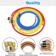 thumbnail image 3 of 1.6M Refrigerant A/C Charging Hoses with Valves HVAC 1/4In SAE Fit for R134A R12 Coolant Adding and Air Condition,3 * Hoses, 3 of 8