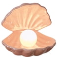 thumbnail image 1 of Shell Pearl Design Night Light Ceramics Desktop Ornament Bedside Decorative Lamp Home Decor Lamp for Bedroom (Pink), 1 of 6
