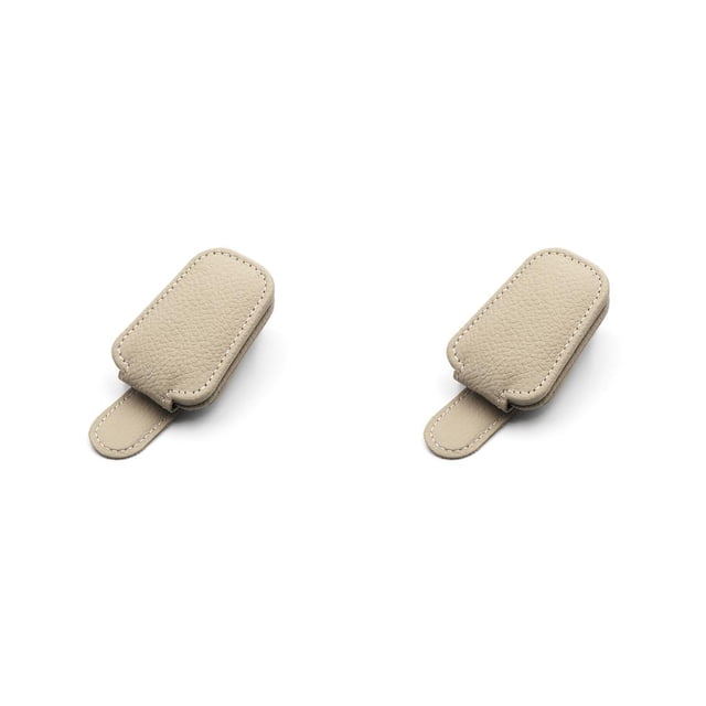 Scienceny Estuche para gafas de sol con clip para gafas de coche Soporte para interior de automóvil Beige Beige 2piezas