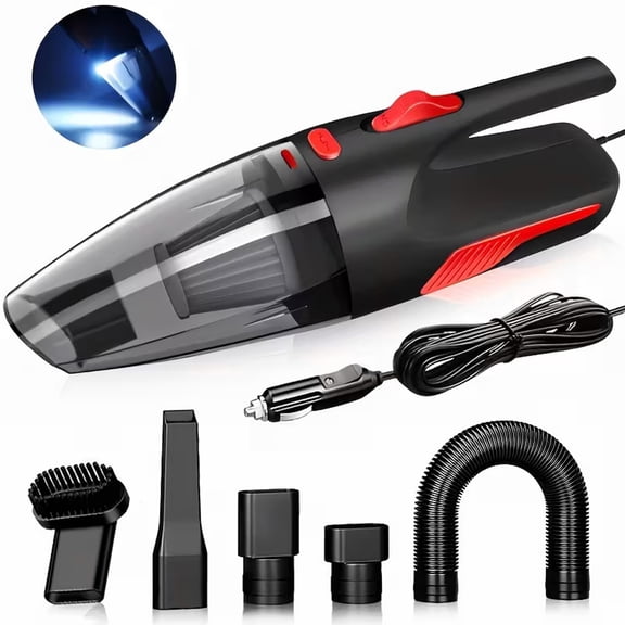 Car Vacuum Cord, Portable Car Vacuum Cleaner with 7000PA Suction,12V High Power Cord Wired Vacuum Cleaner for Car, Lightweight, 0.33L Capacity,Black for Car, Home, Office, Pet