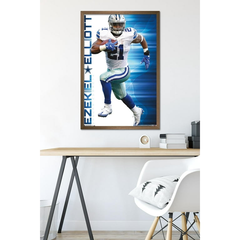 NFL Dallas Cowboys - Ezekiel Elliott 16 Wall Poster, 22.375' x 34', Framed  