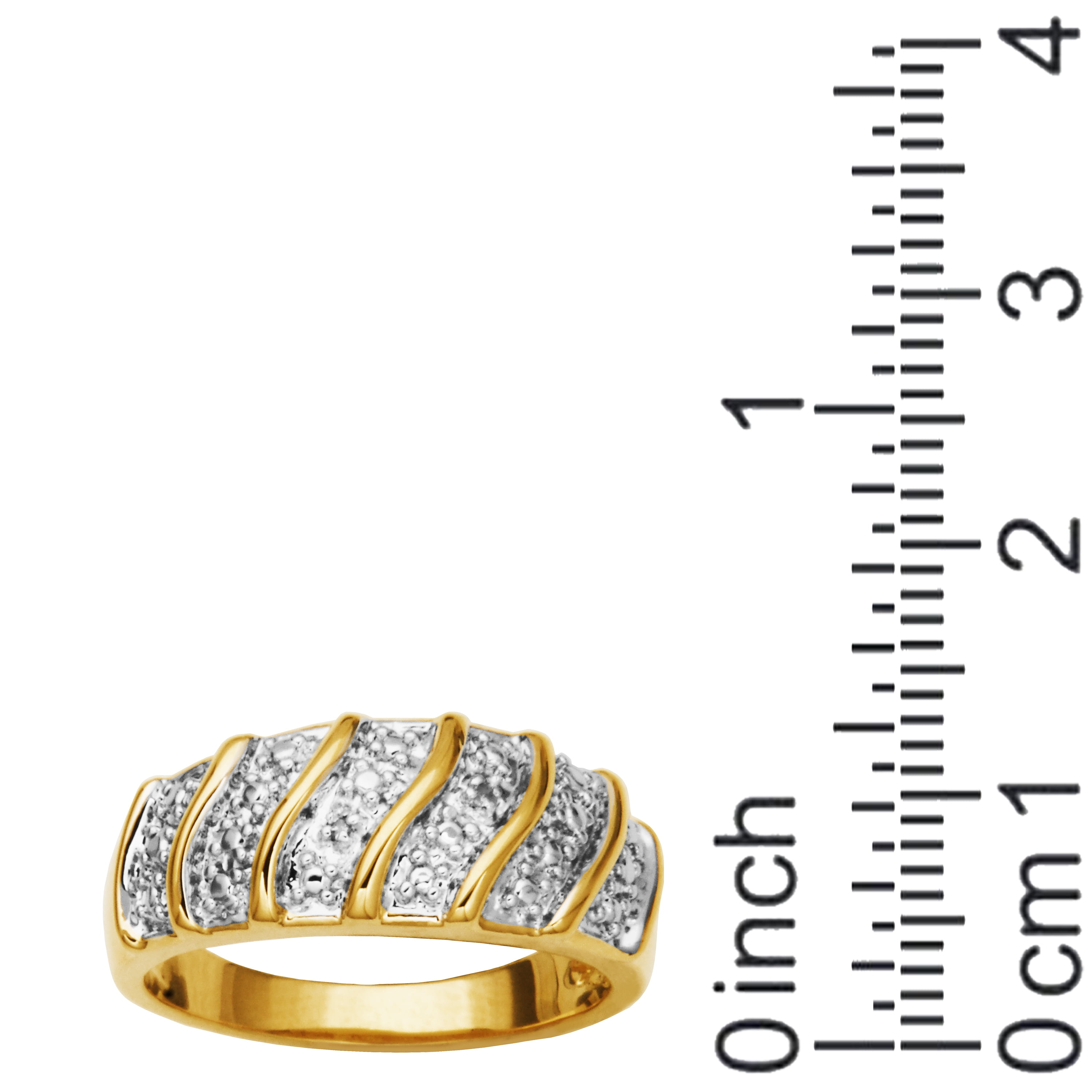 Forever Facets Diamond Accent 3-Piece Fashion Ring Set in 18k Yellow Gold over Bronze, Adult Female
