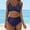 Navy, variant on Sakmal High Waisted Womens Swimsuits Two Piece Sets Green Bikinis Cross Back Swimwear Push Up Padded Swimsuit Sets