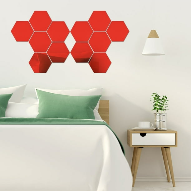 Wall Sticker Decal Honeycomb Mirror, Mirror Wall Stickers 12 Pcs Hexagonal For Bedroom Living Room For Home Decoration