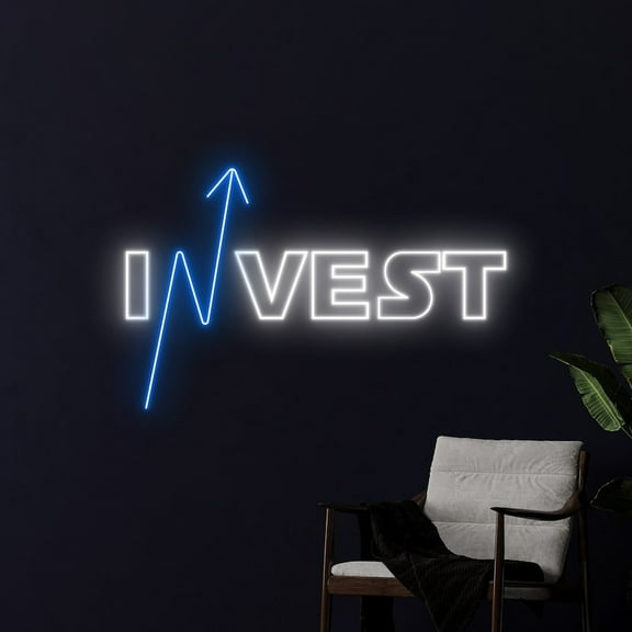 Handmadetneonsign Invest Stock Market Neon Light, Trading Neon Sign, Bitcoin Led Sign, Custom Neon