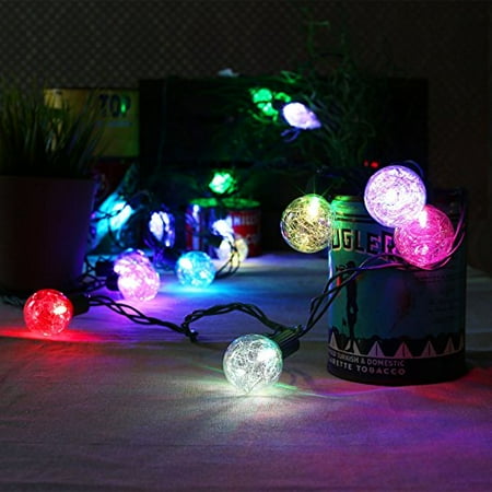 10 Color Changing Globe String Lights 13 Feet G40 Tinsel Bulbs