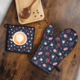 thumbnail image 5 of Pioneer Flower Floral Print Pattern 2-Pack Oven Mitts Set, Heat Resistant Kitchen Gloves, 7.7" X 12", 5 of 6