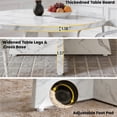 thumbnail image 5 of Round Dining Table for 4-6, PAPROOS 47''Large Kitchen Table, Dining Room Table with Marble-Color Wood Tabletop & Cross Base, Circle Dining Dinner Table for Kitchen Dining Room, White(Only Table), 5 of 8
