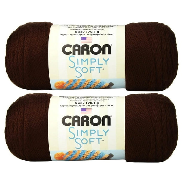 Bulk Buy Yarn Solids (2pack) (Chocolate), 2 skeins of Caron simply