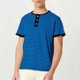 thumbnail image 1 of Tops para hombre, blusas y camisas de manga corta con cuello redondo para hombre, blusas casuales de moda para hombre con cuello redondo, medio botón, manga corta, blusas de poliéster para hombre, 1 of 7