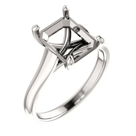 Emerald Cathedral - Platinum Cathedral Emerald Cut Engagement Ring Mounting Size 6.5