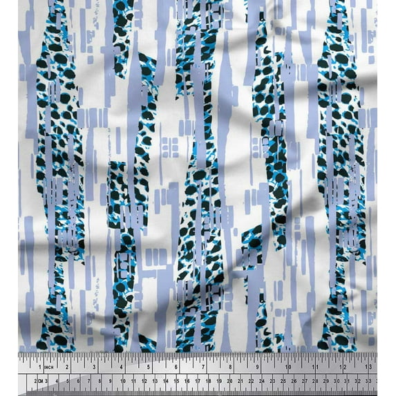 Soimoi Cotton Duck Fabric Leopard Animal Skin Print Sewing Fabric Yard 42 Inch Wide