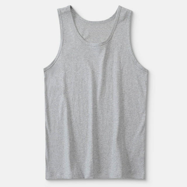 LOVZFMLL Tank Tops for Men's Fashion Comfy Solid Short Sleeve Round-Neck Regular Pullover Tank