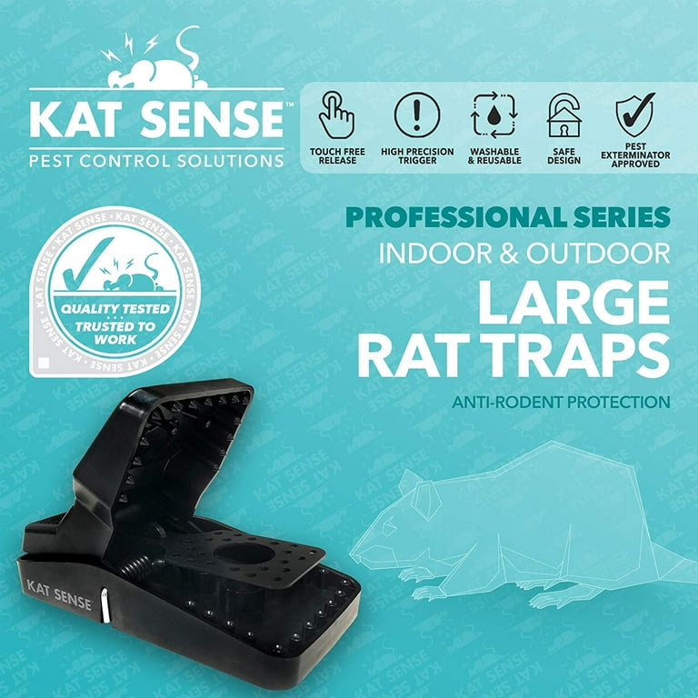 Pest Control Rat Traps (Set of 6) by Kat Sense | Humane Rat Trap for 100% Kill