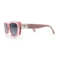 thumbnail image 6 of Womens Narrow Rectangle Mod Luxury Fashion Plastic Sunglasses Pink - Smoke, 6 of 8