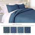 thumbnail image 7 of Exclusivo Mezcla Ultrasonic Twin Quilt Bedding Set, Lightweight Navy Blue Bedspreads Soft Modern Geometric Coverlet Set, 7 of 7