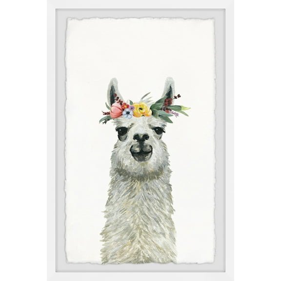 Marmont Hill Flower Crowned Llama Framed Wall Art