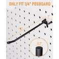 thumbnail image 2 of INCLY 60 Pack 6 Inch Black Pegboard Hooks, Heavy Duty Peg Board Shelving Hooks Accessories, Peg Board Tool Hangers Only Fit for 1/4" Pegboard Hanging Tools Garage, Craft Organizing, Kitchen, Store, 2 of 7