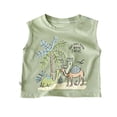 thumbnail image 2 of NAISIBABY Boys Tank Tops, Trendy Graphic Sleeveless Crewceck Summer Casual Cotton Undershirt Tees Green 2T, 2 of 5